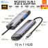 Mcdodo HU-7420 10 in 1 Hub, Aluminum Allow + Nylon Materials, HDMI, USB-A*2, USB-A3.0*2, VGA, USB-C (PD 100W), Ethernet Ports, SD/TF Card Slot